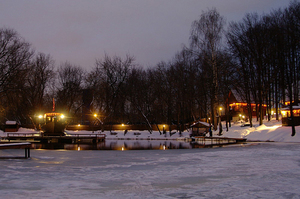 Рыбацкая деревня зимой